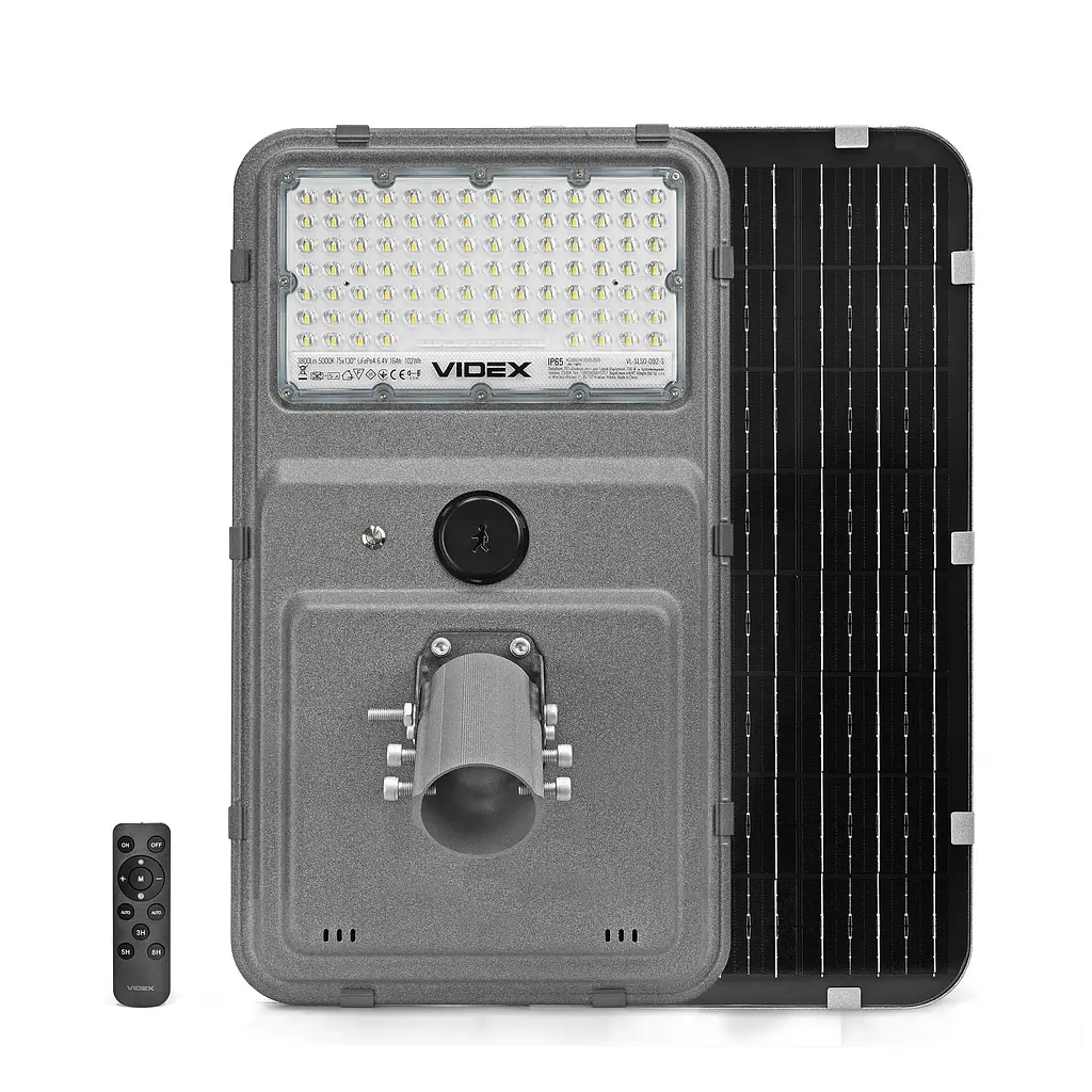 LED ліхтар вуличний автономний VIDEX 3800Lm 5000K (VL-SLSO-092-S) VIDEX (29301-000) - фото 3