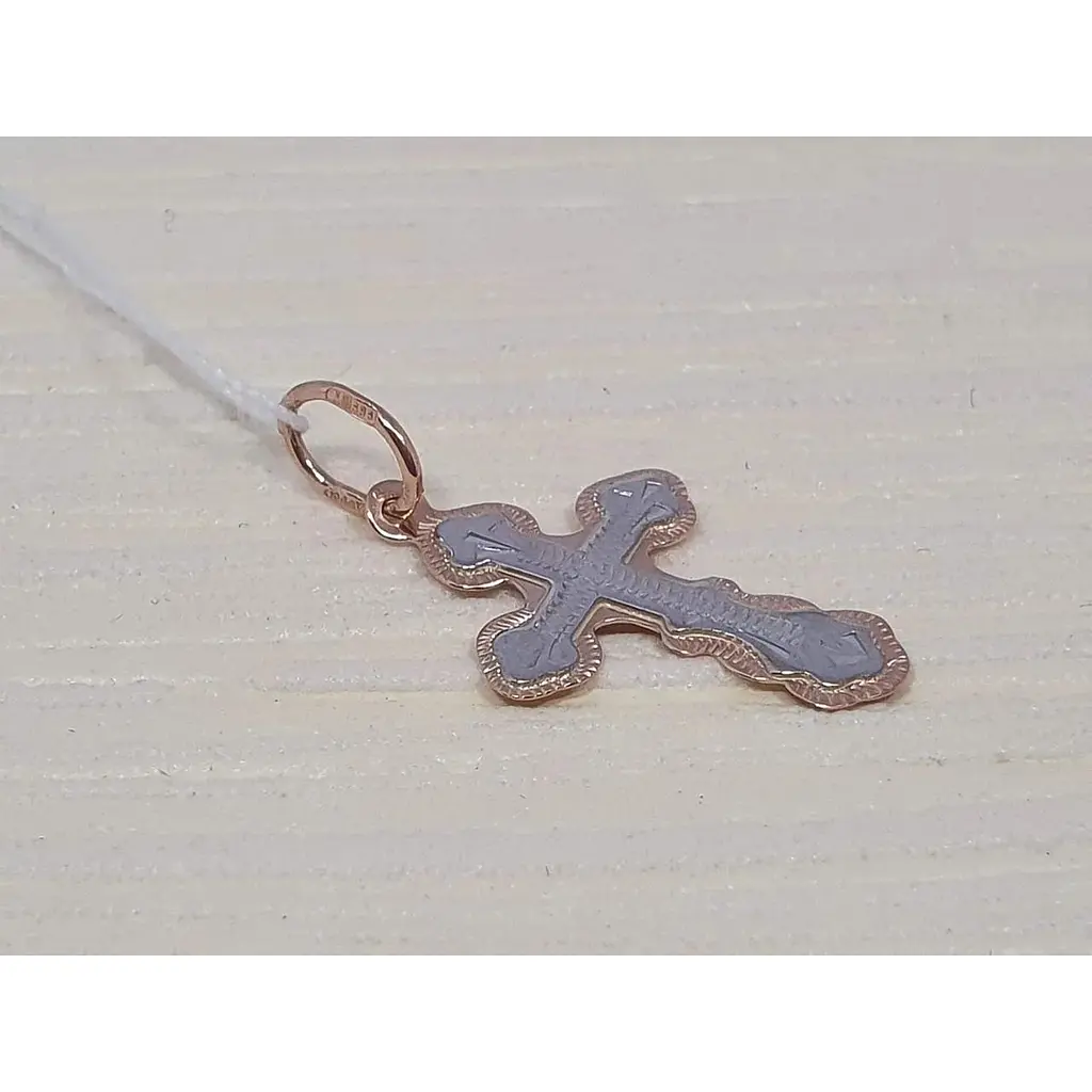 Золотий хрестик Харківська ювелірна фабрика з алмазною гранню. Врятуй і збережи. 118 - фото 2