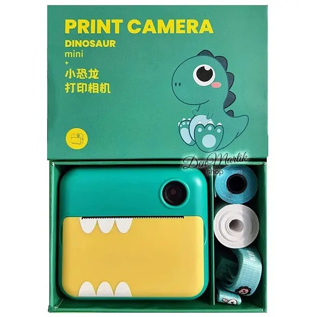 Дитяча камера - фотоапарат моментального друку Print Camera P1 Dinosaur Mini зелений - фото 8