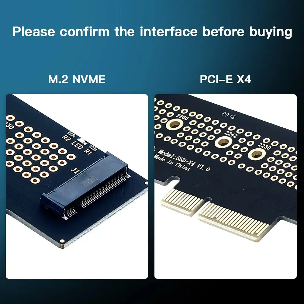 Плата - адаптер Fenvi SSD-X4 для дисків M.2 NVMe SSD PCI-E 4.0*4 для 2230 / 2242 / 2260 / 2280 - фото 3