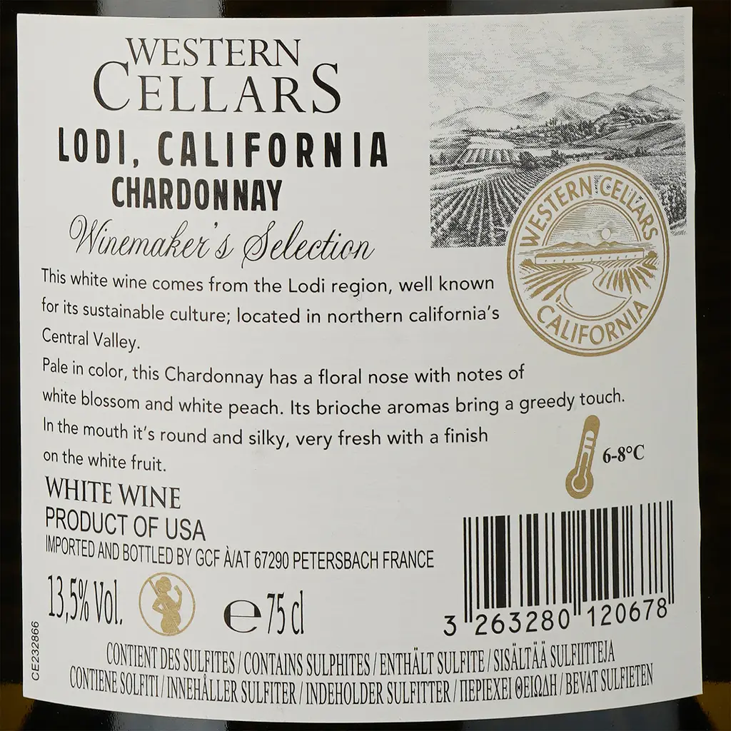 Вино Western Cellars Winemaker's Select Chardonnay, біле, сухе, 13%, 0,75 л (878452) - фото 3