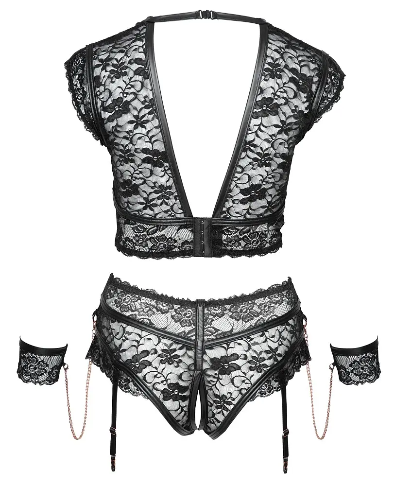 Комплект Cottelli Bondage Bra Set 4XL черный - фото 6