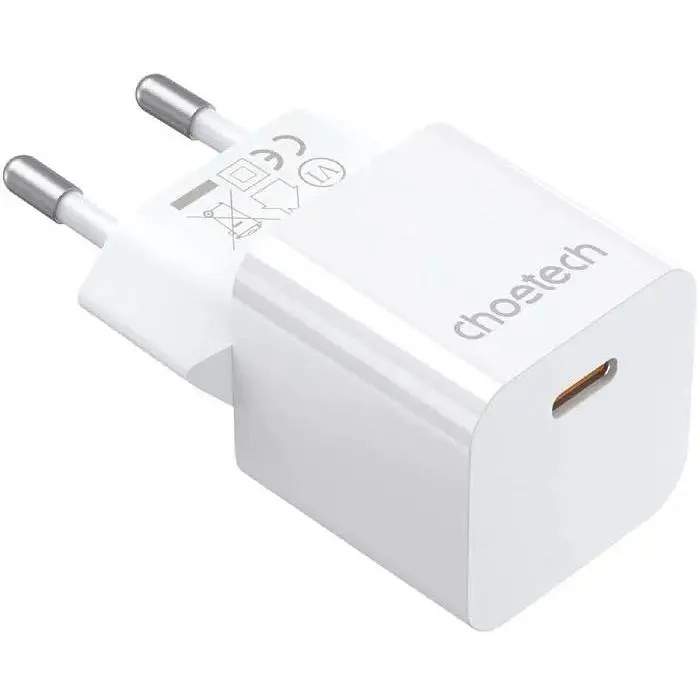 Зарядний пристрій 1xUSB-С 20W PD білий Choetech (PD5010-EU-WH) - фото 4