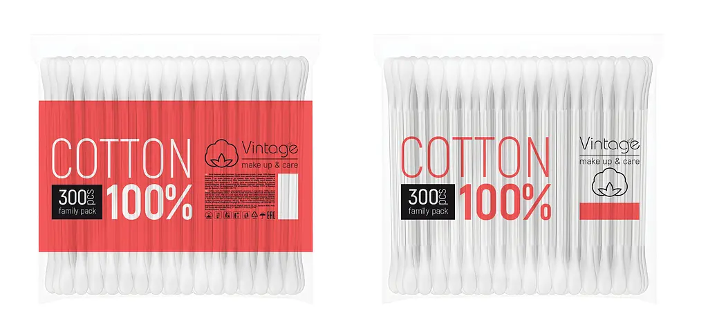 Ватні палички Vintage 100% Cotton 300 шт. - фото 3
