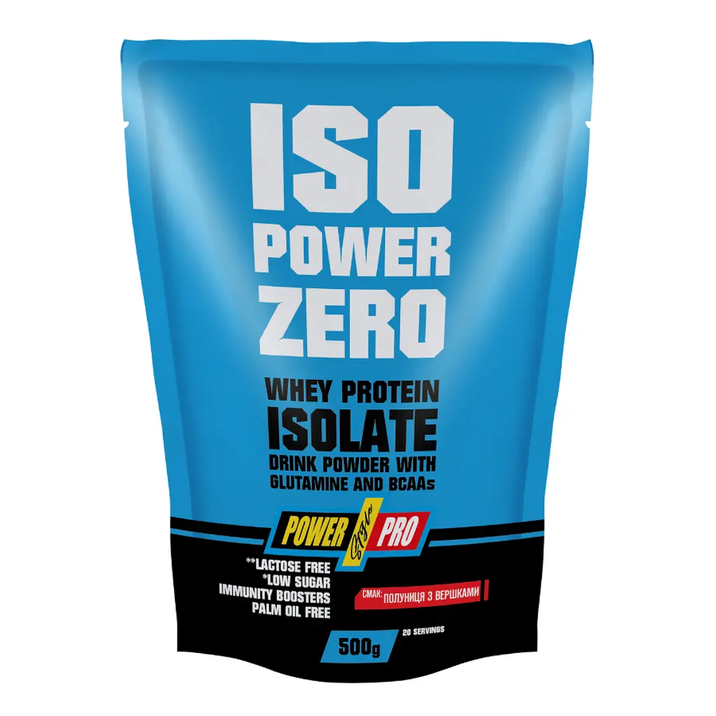 Ізолят сироваткового протеїну ISO Power Zero — 500 г Strawberry With Cream