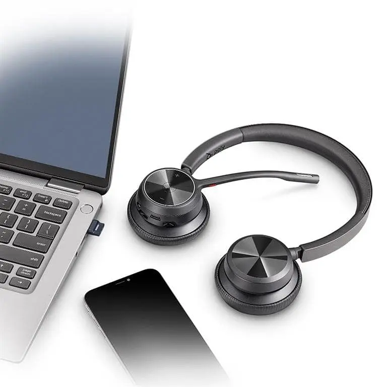 Гарнітура Poly комп'ютерна стерео On-ear Voyager 4320-M з адаптером BT700 USB-A Bluetooth всеспрямований Microsoft Teams чорний (77Y98AA) - фото 5