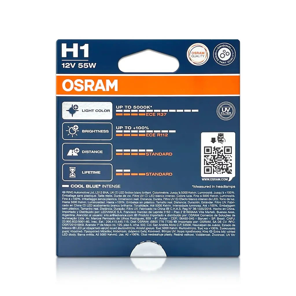 Комплект галогенових ламп OSRAM H1 64150CBN-2HB Cool Blue Intense NG +100% 5000K 55W 12V P14.5s (2 шт) - фото 7