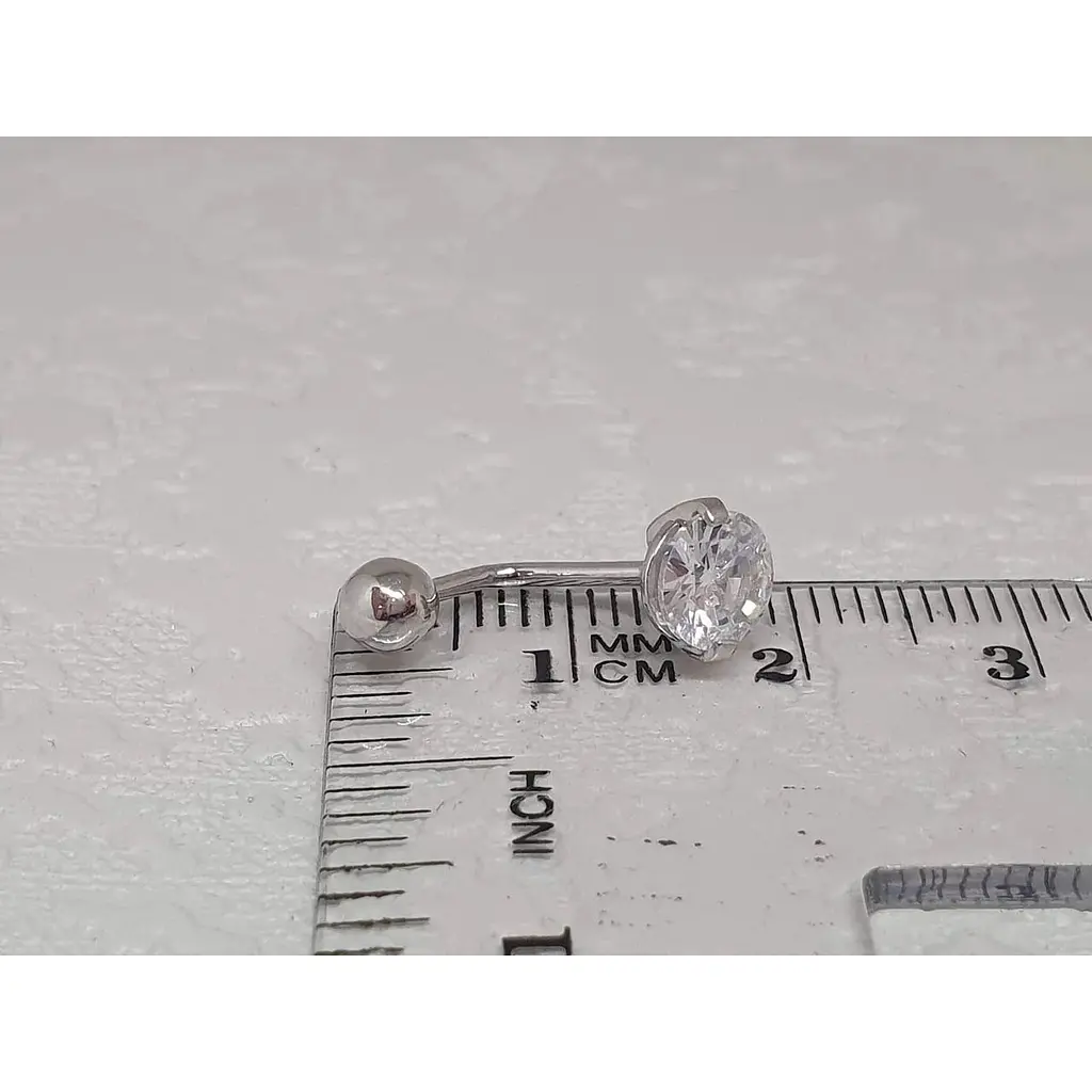 Срібна сережка для пірсингу пупка Umax. 7018U - фото 4