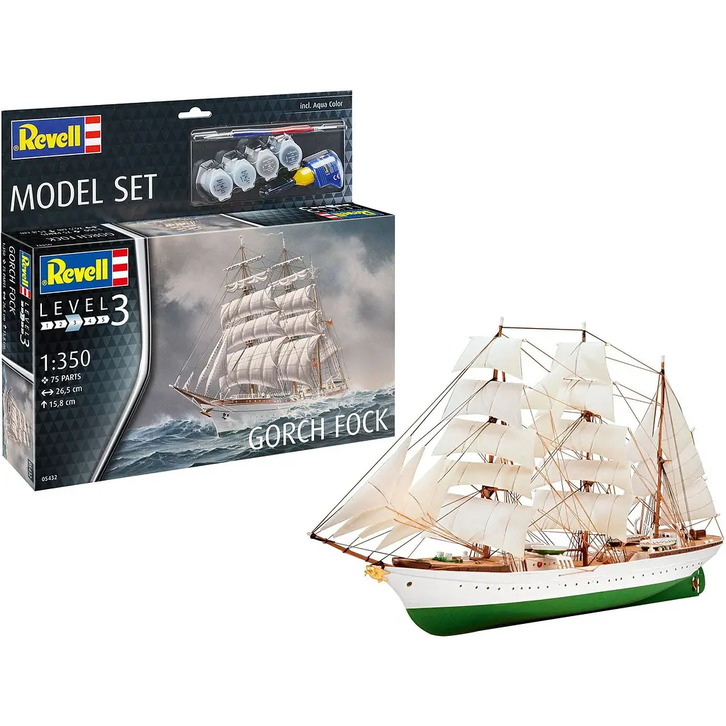 Збірна модель Revell Корабель Gorch Fock рівень 3, масштаб 1:350, 75 деталей (RVL-65432) - фото 3