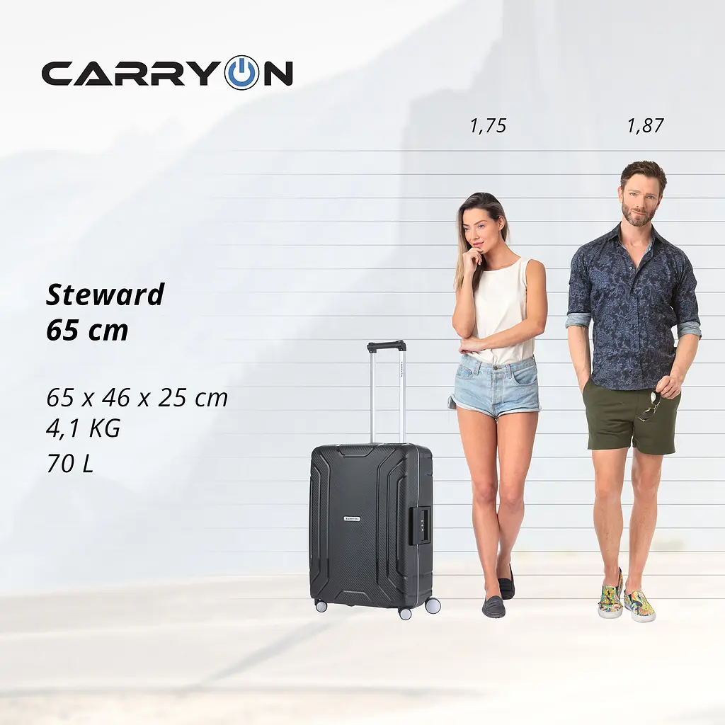 Валіза CarryOn Steward (M) Black (502323) - фото 10