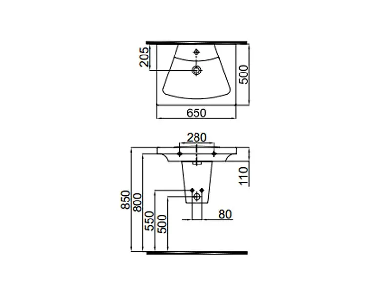 Напівп'єдестал для раковини Idevit Vega 2803-0000-07, Білий - фото 2