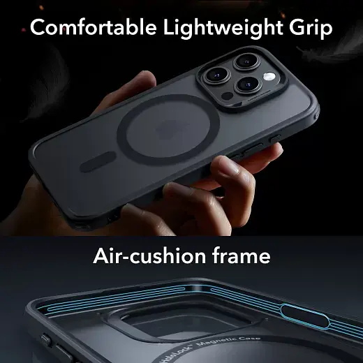 Чохол із склом ESR Classic Pro Case (HaloLock) Set Frosted Black для iPhone 15 Pro (1A7230103) - фото 6