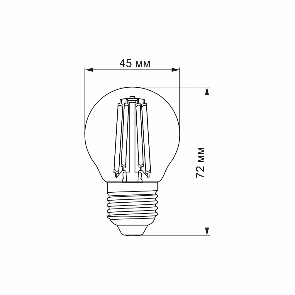 LED-лампа Videx Filament G45FA 4W E27 2200K бронзова (23690-000) - фото 3