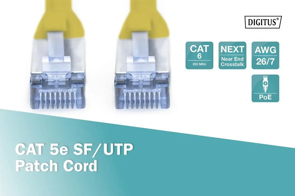 Патч-корд Assmann CAT 5e SF-UTP, Cu, PVC AWG 26/7, 2 м DK-1531-020/Y Yellow - фото 4