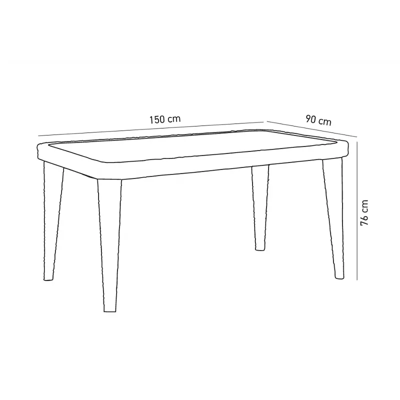 Стіл Tilia Osaka 90x150 см з зовнішнім склом венге (00-00010060) - фото 3