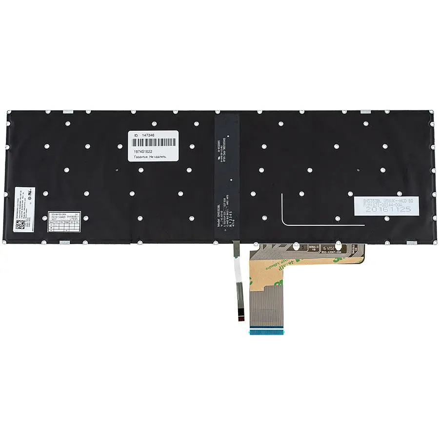Клавіатура для ноутбука LENOVO (IdeaPad: 310-15) ukr чорний без фрейма підсвічування клавіш - фото 2