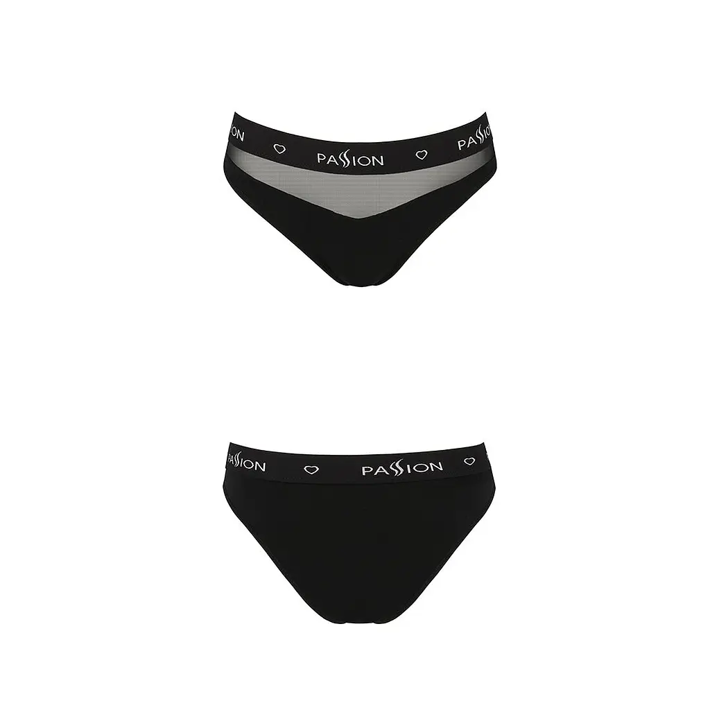Трусики з прозорою вставкою Passion PS006 PANTIES M, black - фото 5