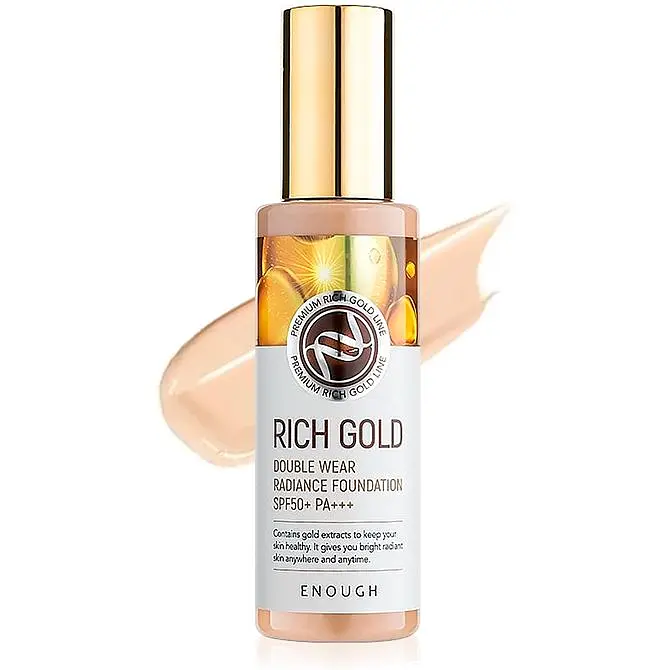 Тональный крем для лица Enough Rich Gold Double Wear Radiance Foundation Золото SPF50+ PA+++ тон 13, 100 мл - фото 2