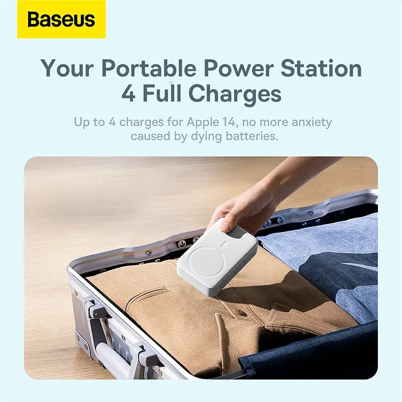 Зовнішній акумулятор Baseus Magnetic Mini Wireless Fast Charge Power Bank 20000mAh 20W White (PPCX150002) - фото 10