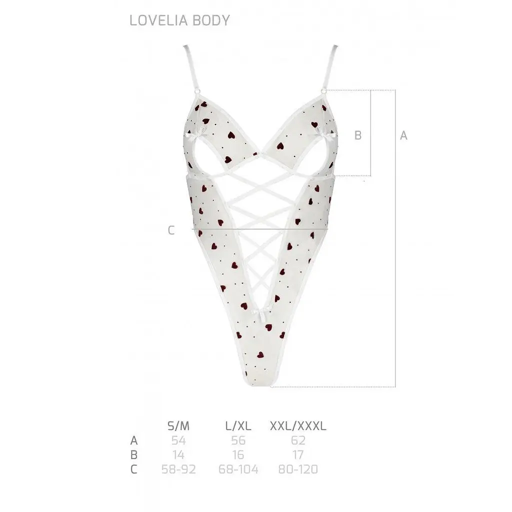 Эротическое боди с рисунком Passion LOVELIA Body white L/XL - фото 7