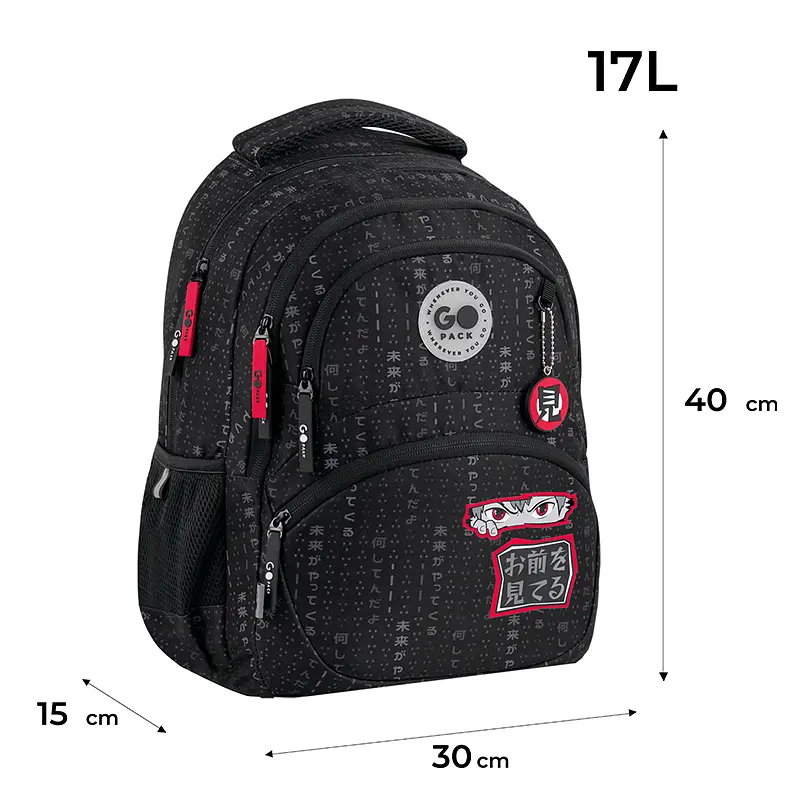 Рюкзак GoPack Education 175M-8 Anime boy Чорно-червоний (GO26-175M-8) - фото 2