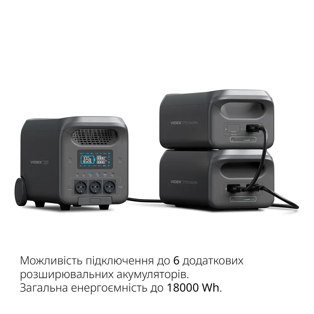 Портативна зарядна станція Videx Oasis 3000W 2560Wh (VPS-SG1-3KW) - фото 12