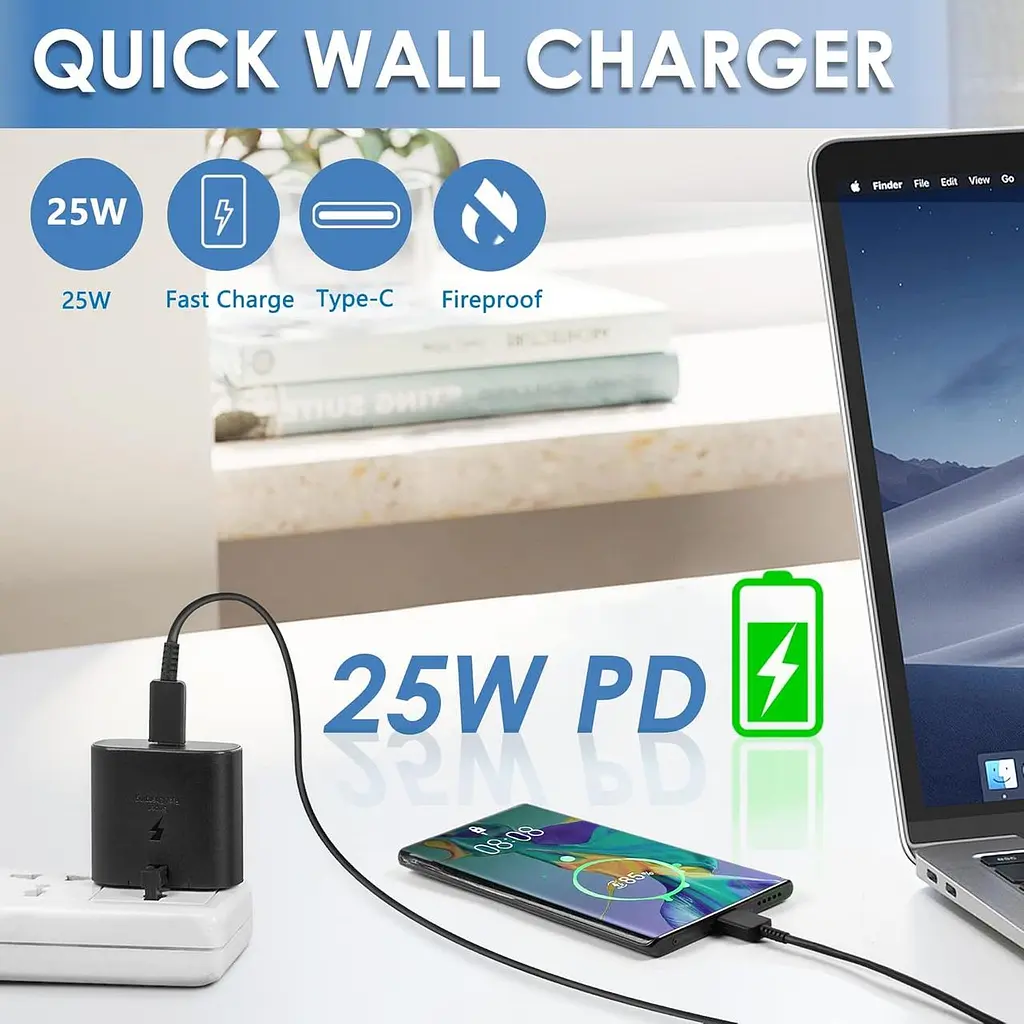 Швидкий зарядний адаптер USB-C 25W Fast Charger для Samsung Galaxy - фото 4