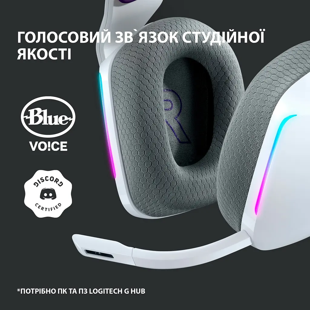 Навушники Logitech G733 Lightspeed Wireless RGB White (981-000883, 981-000886) - фото 10