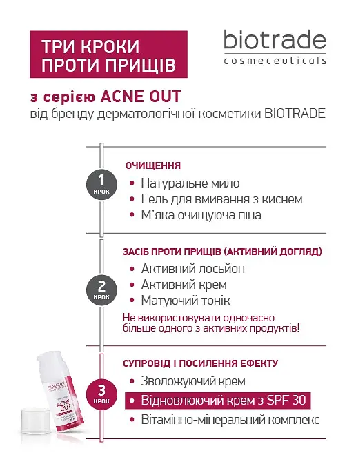 Уцінка. Відновлюючий крем Biotrade Acne Out 30 г (3800221840761) - фото 4
