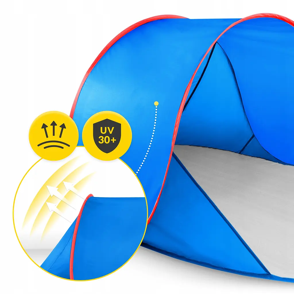 Намет пляжний 4FIZJO Pop-Up 195 x 120 см саморозкладний Blue/Red (P-5905973405164) - фото 8