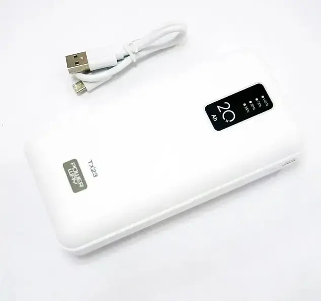 Внешний портативный аккумулятор Sertec Power Way TX23 20000 mAh (Белый) - фото 7