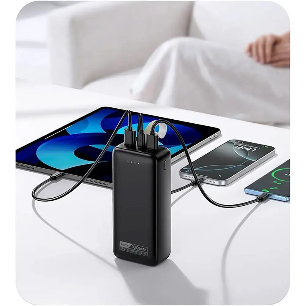 Зовнішній акумулятор Hoco DB130A Tridentis 30000mAh 30W Black [168598] - фото 7