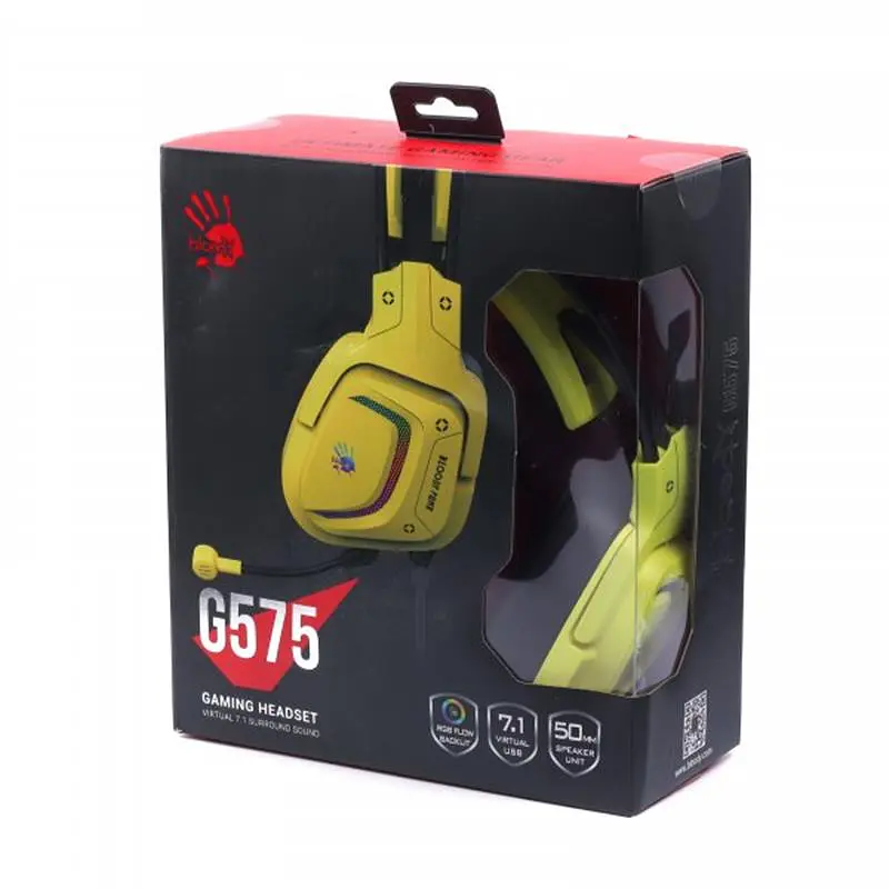 Гарнітура A4Tech Bloody G575 Punk Yellow - фото 5