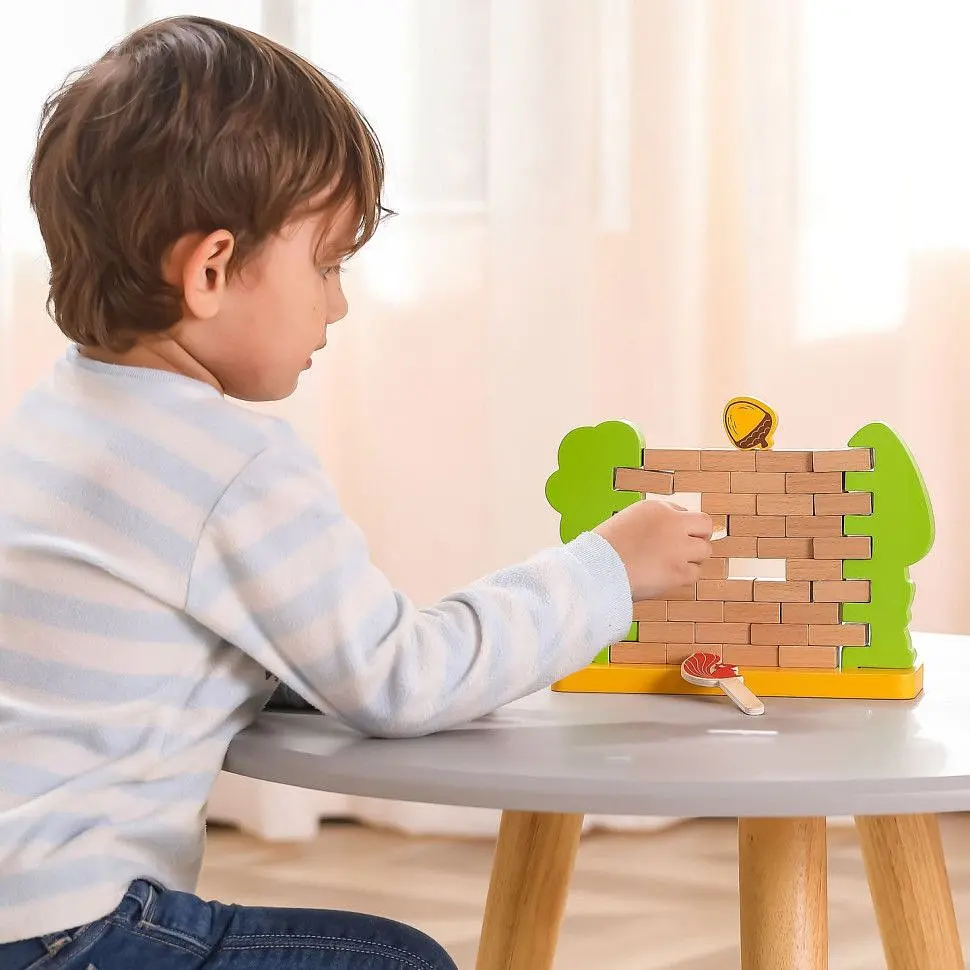 Дерев'яна настільна гра Viga Toys Стіна з цегли (44566) - фото 4