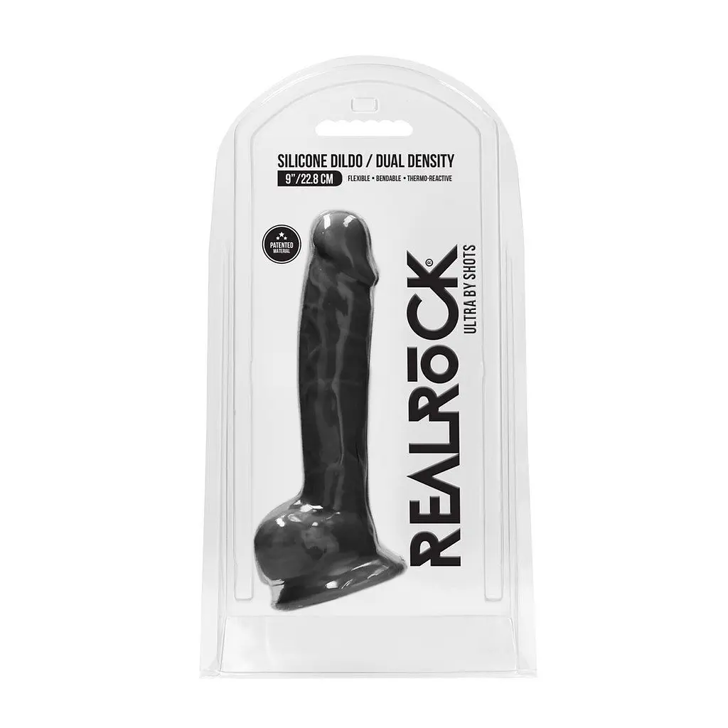 Фалоімітатор RealRock With Balls Ultra, 22.8 см (чорний) - фото 7