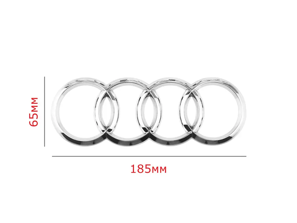Задня емблема Audi Хром 185х65 мм на скотчі Плоска (Завод) - фото 2