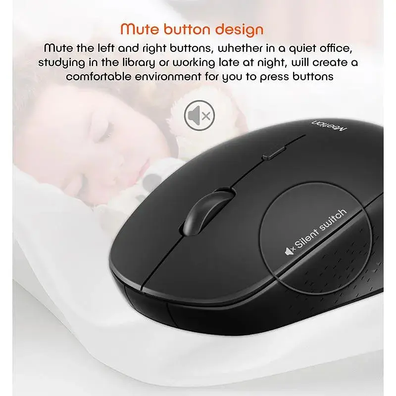 Миша бездротова недорога MeeTion Wireless Mouse 2.4G MT-R570 сіро-біла - фото 8