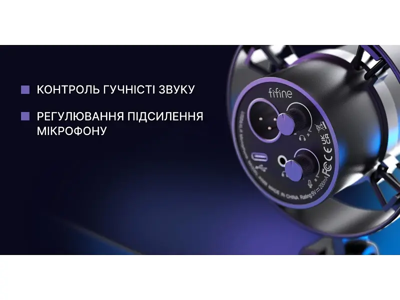 Мікрофон студійний/ для ПК Fifine K688 Black - фото 5