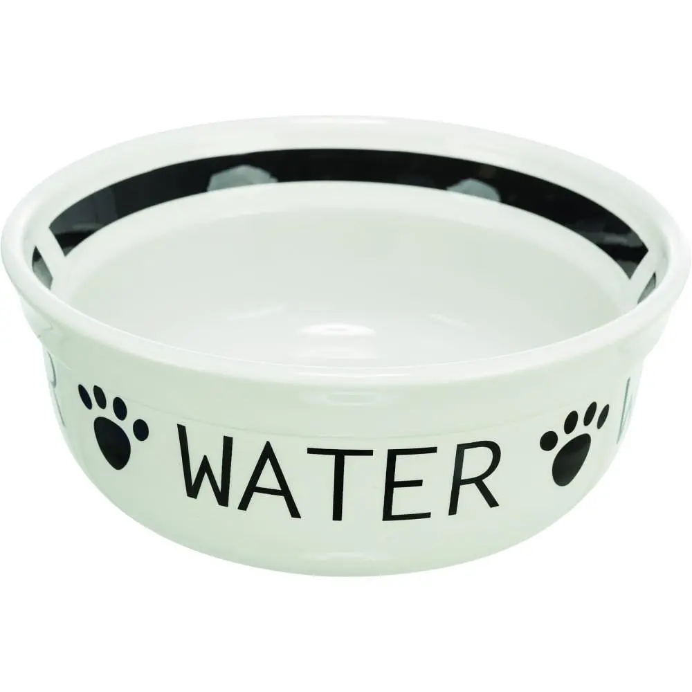 Миска Trixie Water керамическая для собак 0,25 d 13 см бело-черная - фото 2