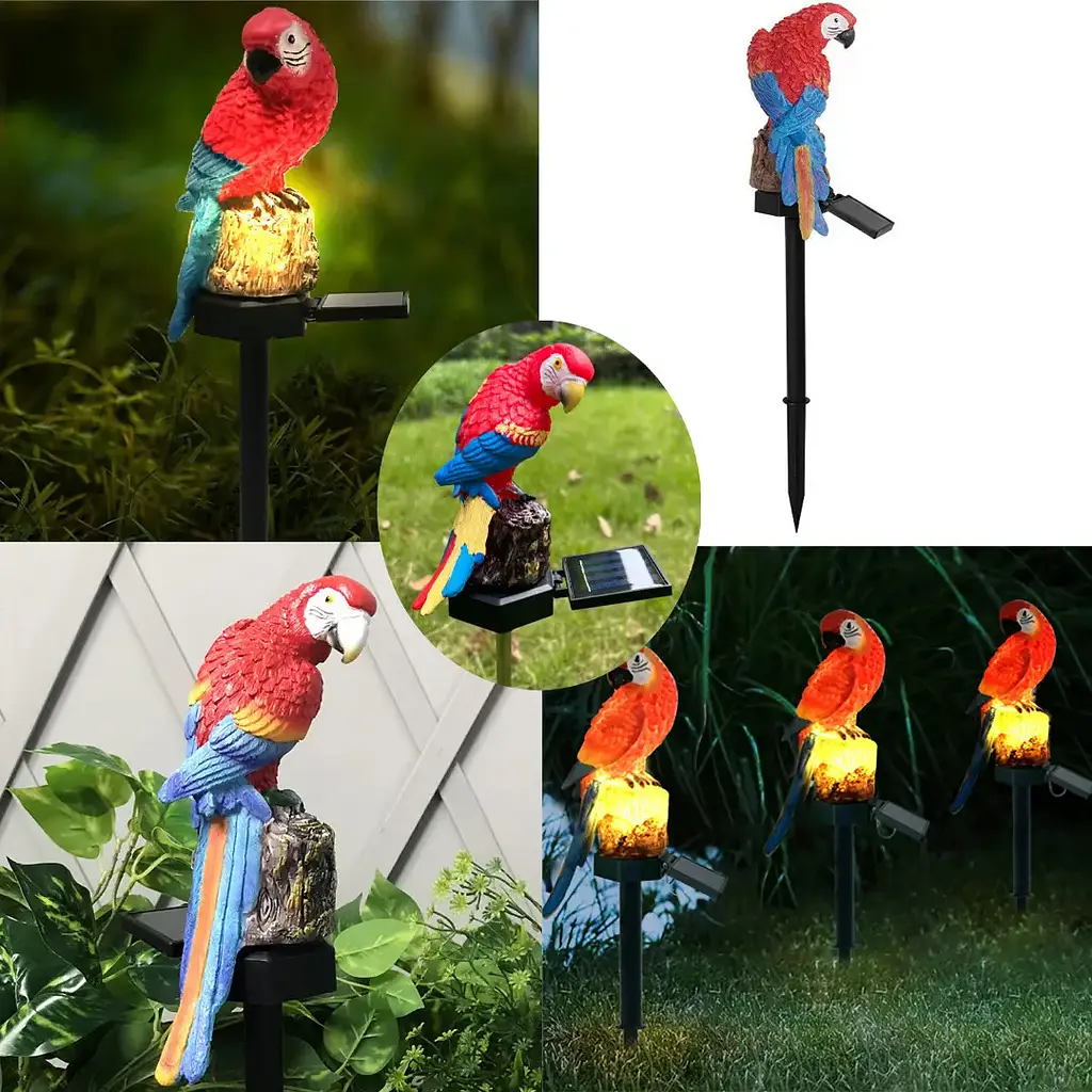 Ліхтар садовий SOLAR PARROT / Світильник для саду Папуга на сонячній батареї - фото 2