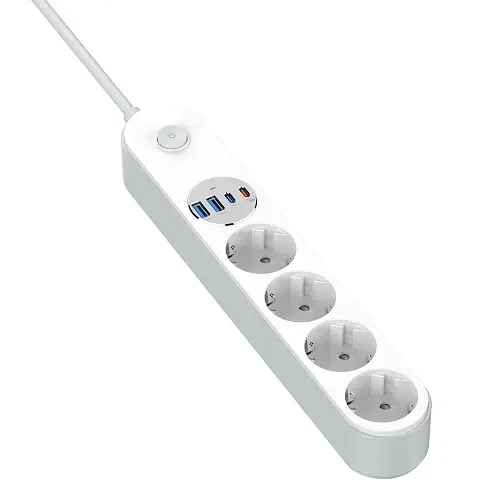 Мережевий фільтр , 4 розетки, 2 м, White ColorWay teh0028205 - фото 2