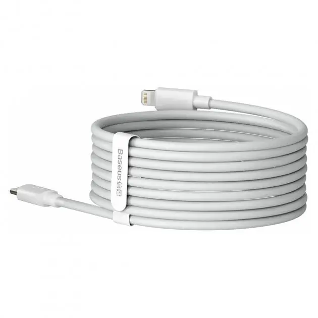 Кабель Baseus Simple Wisdom Data Cable Kit USB-C to Lightning PD 20W 1.5m (TZCATLZJ-02) White (2 шт) [54151] - фото 4