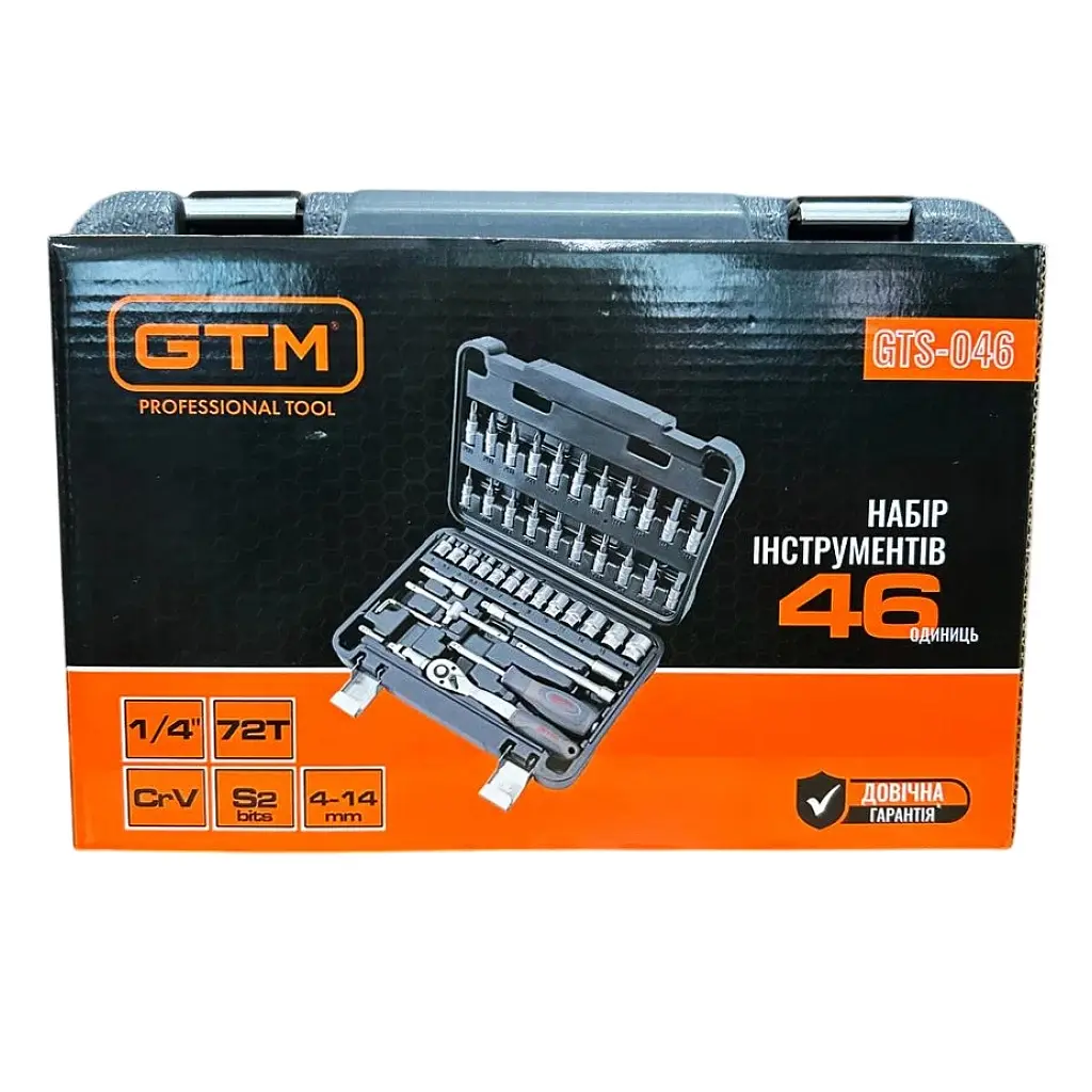 Набір інструментів GTM 46шт. 1/4" 4-14мм, кейс (GTS-046) - фото 7