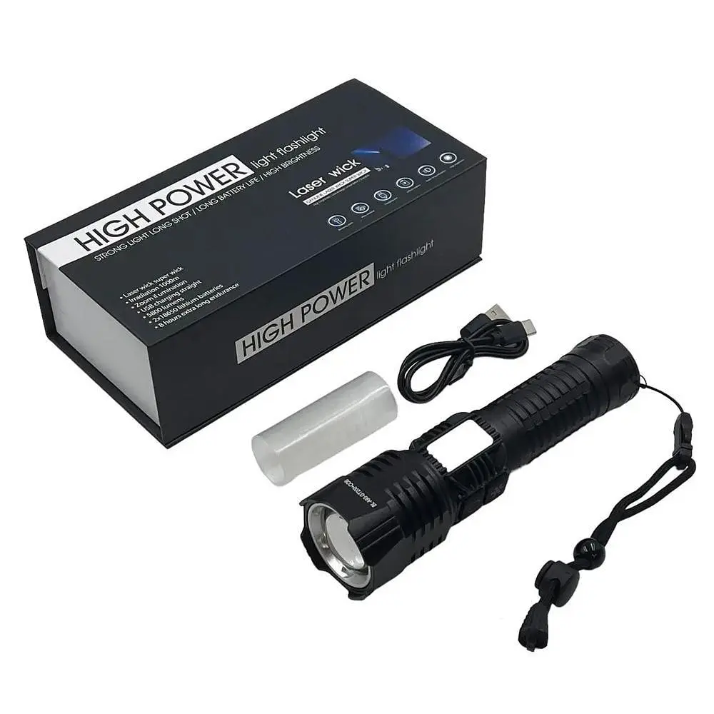 Ручной фонарь BL-A93-GT200 + COB zoom + PowerB + Type-C + 26650 - фото 4