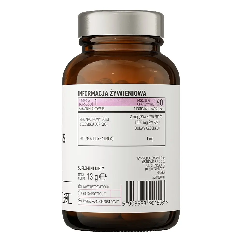 Екстракт беззапахного часнику OstroVit Pharma Odorless Garlic, 60 капсул для підтримки серцево-судинної системи - фото 2
