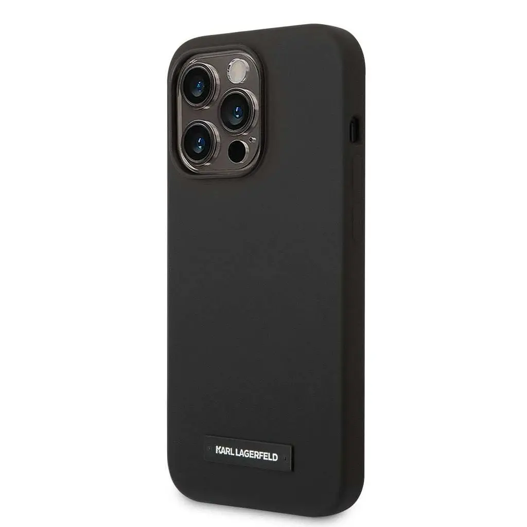 Чехол Karl Lagerfeld Liquid SilicOne Plaque MagSafe для iPhOne 15 Pro Black (57983116726) - фото 2
