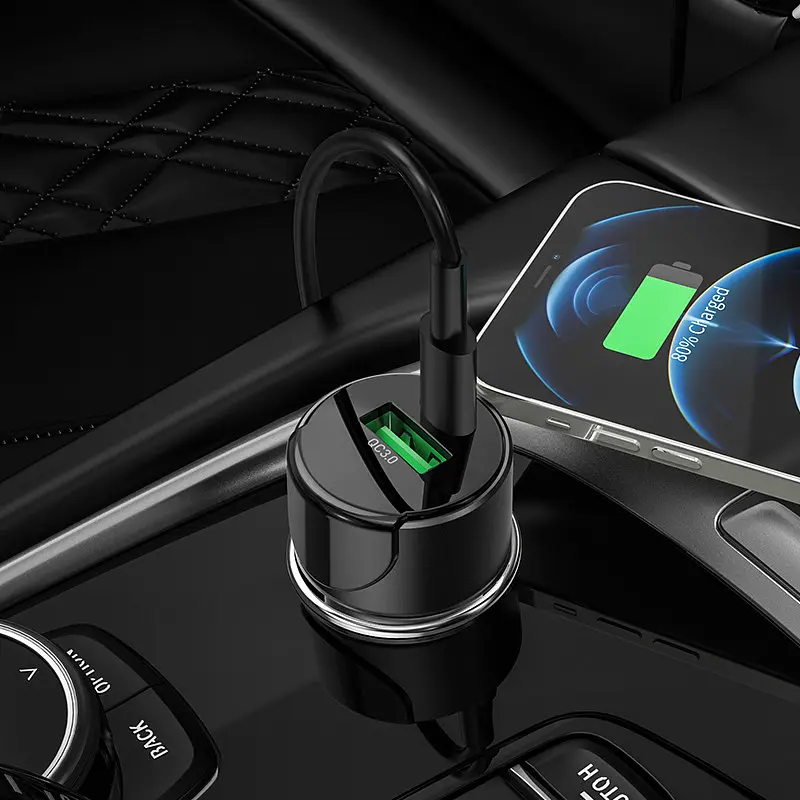 Адаптер автомобильный HOCO Light road dual port digital display car charger Z42 - фото 4