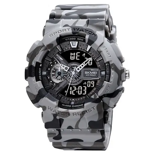 Чоловічий наручний годинник 1688CMGY Camo Gray. Skmei acs0030624