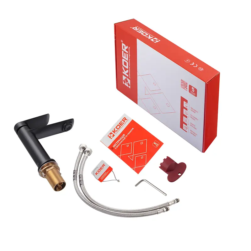 Смеситель для умывальника Koer KB-10028-05 KR5290 Черный матовый - фото 3