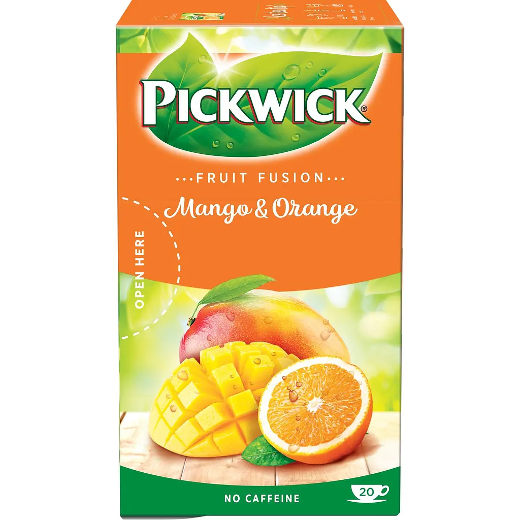 Чай фруктово-трав'яний Pickwick Fruit fusion Mango&Orange зі шматками манго та цедрою апельсину 35 г (20 шт. по 1.75 г) - фото 4